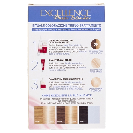 L'Oréal Paris Excellence Pure Blonde Colorazione Triplo Trattamento 01 Biondo Ultra Chiaro Naturale